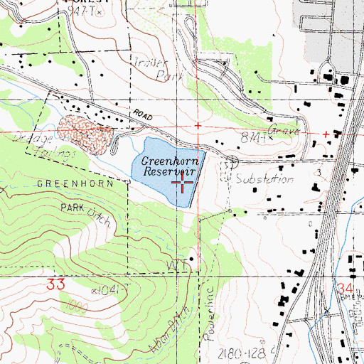 Topographic Map of Greenhorn 1010 Dam, CA