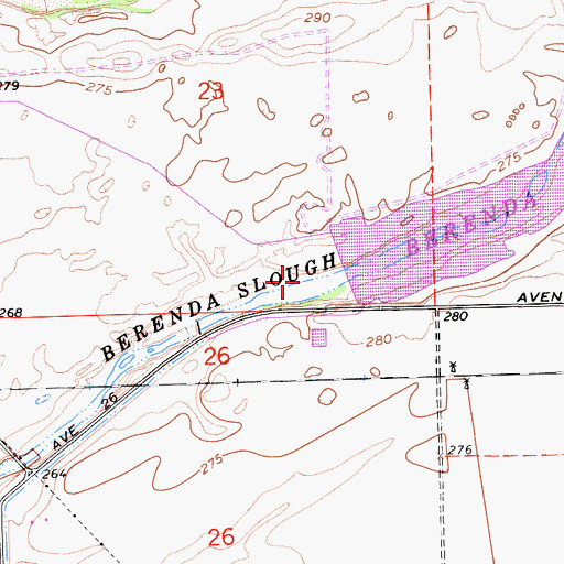 Topographic Map of Berenda Slough 1015 Dam, CA