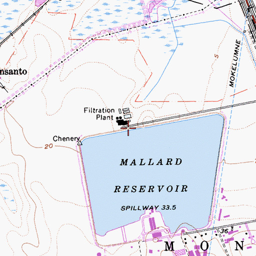 Topographic Map of Mallard 1019 Dam, CA