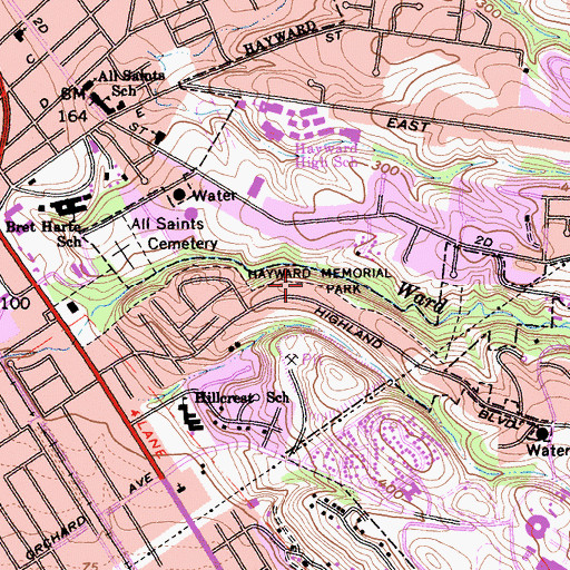 Topographic Map of Ward Creek 1020 Dam, CA