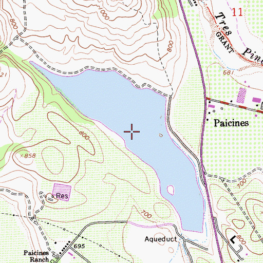 Topographic Map of Paicines 1025 Dam, CA