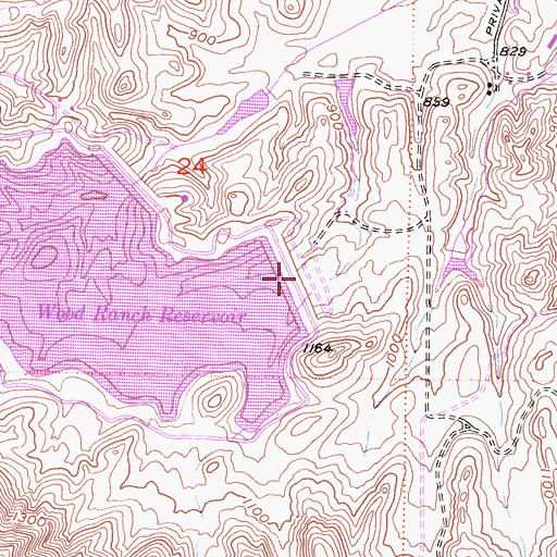 Topographic Map of Wood Ranch 1027 Dam, CA