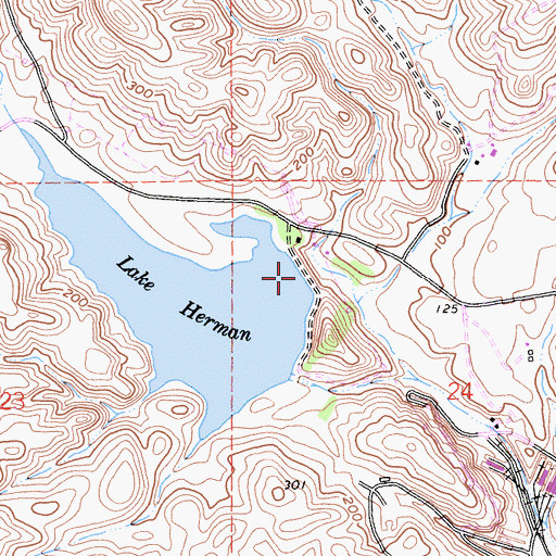 Topographic Map of Lake Herman 1028 Dam, CA