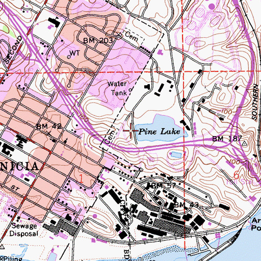 Topographic Map of Pine Lake 1028-003 Dam, CA