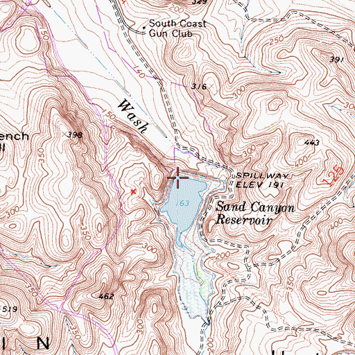 Topographic Map of Sand Canyon 1029-002 Dam, CA