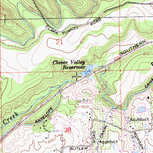 Topographic Map of Clover Valley 1030-005 Dam, CA