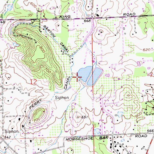 Topographic Map of Mammoth Reservoir 1030-006 Dam, CA