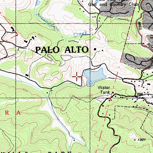 Topographic Map of Foothill Park 1036 Dam, CA