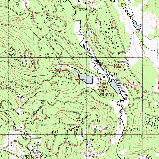Topographic Map of Lake Ada Rose 1038 Dam, CA