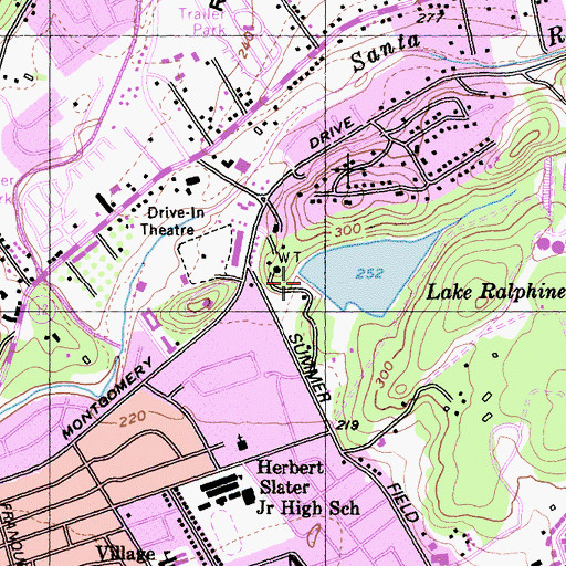 Topographic Map of Lake Ralphine 1050 Dam, CA
