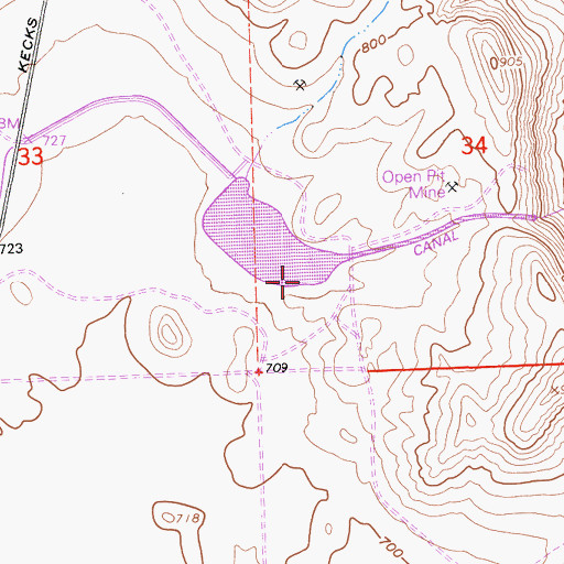 Topographic Map of Berrenda Mesa 1051 Dam, CA