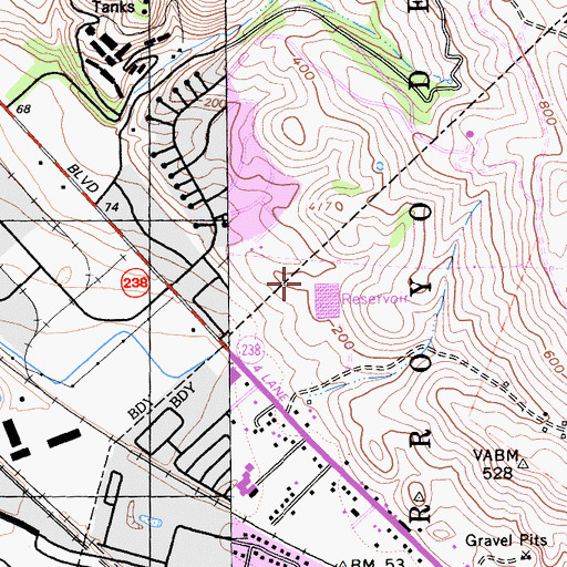 Topographic Map of Decoto Reservoir 1065-004 Dam, CA