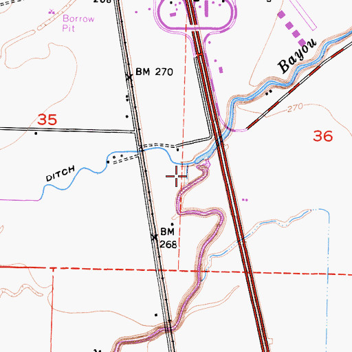 Topographic Map of Elk Bayou 1066 Dam, CA
