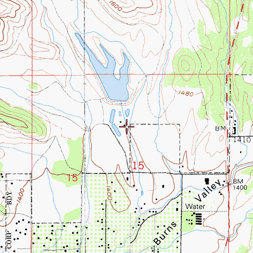 Topographic Map of Lake Company Sanitation District 1081 Dam, CA