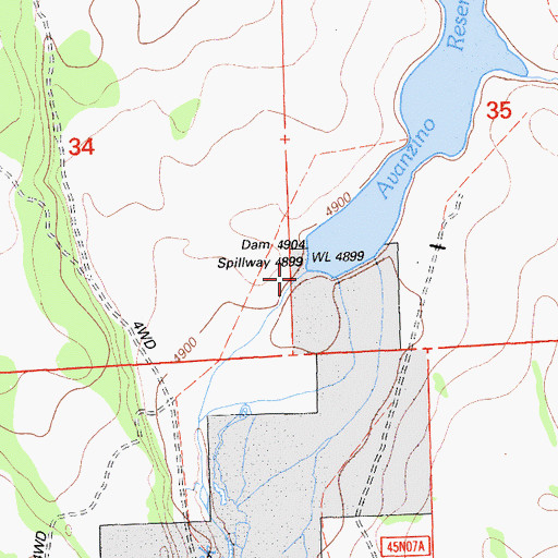 Topographic Map of A and C 1110-002 Dam, CA