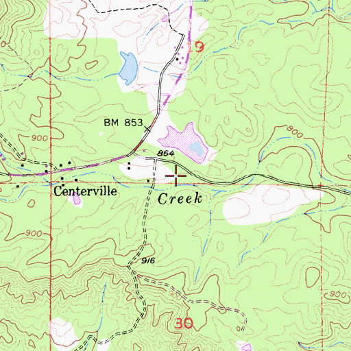 Topographic Map of James Montgomery 1220 Dam, CA