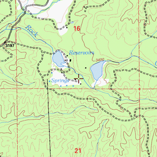 Topographic Map of Null 1221 Dam, CA