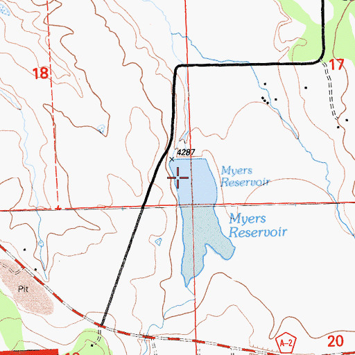Topographic Map of Myers 1247 Dam, CA