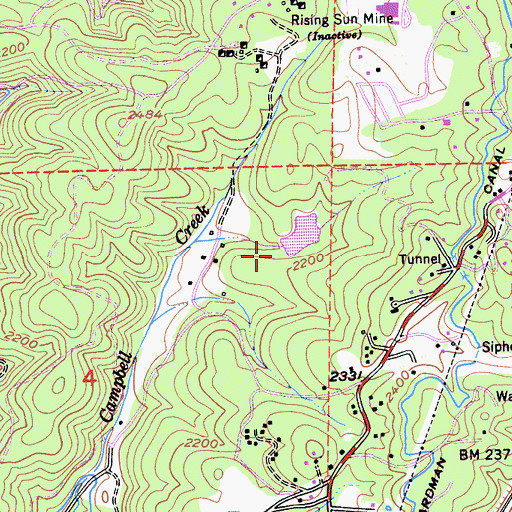 Topographic Map of Spring Valley Ranch 1321 Dam, CA