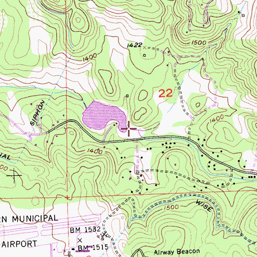 Topographic Map of Lakewood 1322 Dam, CA