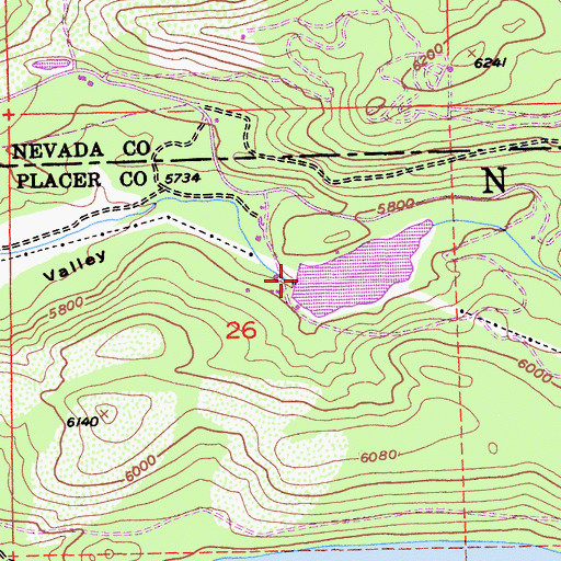 Topographic Map of Snowflower 1323 Dam, CA