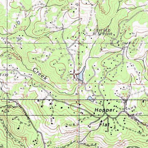 Topographic Map of Chinquapin 1384-002 Dam, CA
