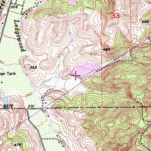 Topographic Map of Olson 1410 Dam, CA