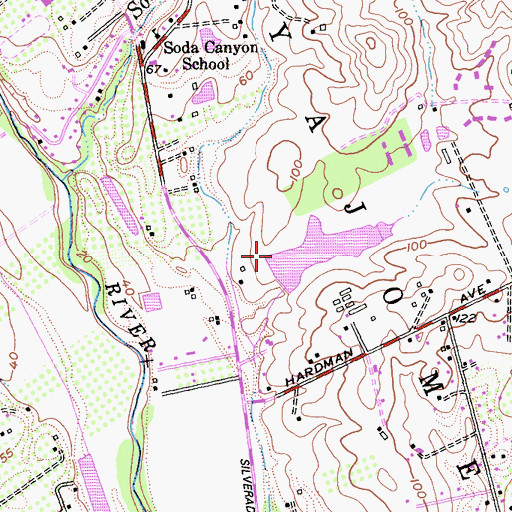 Topographic Map of Lake Cynthia 1411 Dam, CA