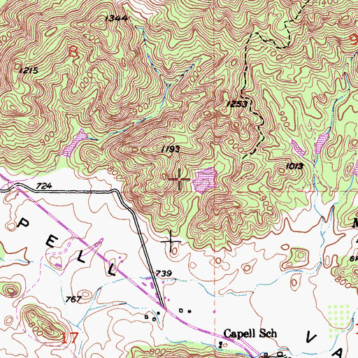 Topographic Map of Lake La Verne 1414 Dam, CA