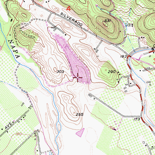 Topographic Map of Lake Naz 1418 Dam, CA