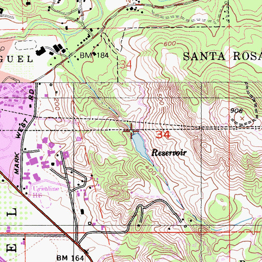 Topographic Map of Salinger 1420 Dam, CA