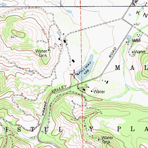 Topographic Map of Dina Bob Lake 1426 Dam, CA
