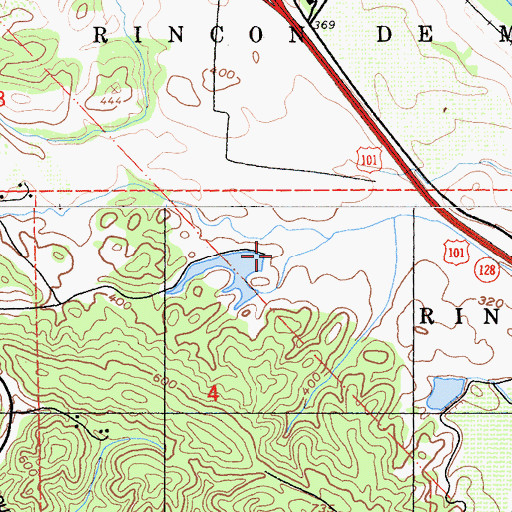 Topographic Map of Asti 1428 Dam, CA