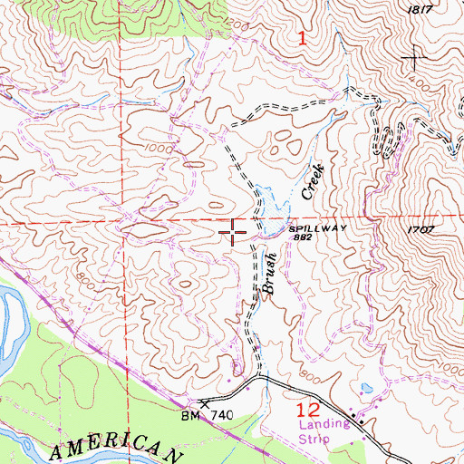 Topographic Map of Bacchi 1461 Dam, CA