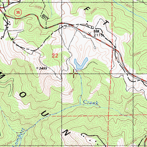 Topographic Map of Rickey 1603 Dam, CA