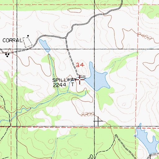 Topographic Map of Junge Number 3 2225-002 Dam, CA