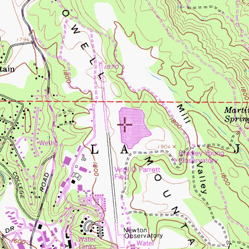 Topographic Map of Angwin 2419 Dam, CA