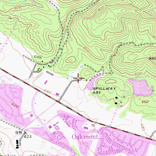 Topographic Map of Silver Shoon Ranch 2422 Dam, CA