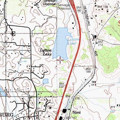 Topographic Map of Lytton 2424 Dam, CA