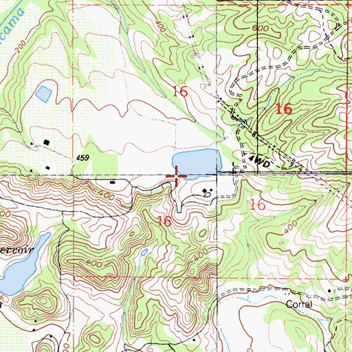 Topographic Map of Lowe 2427 Dam, CA