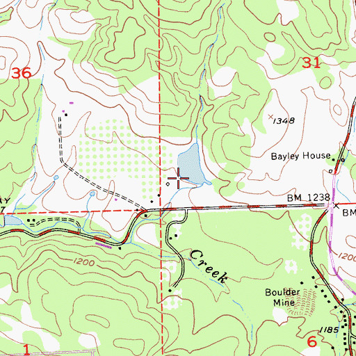 Topographic Map of Aeree 2463 Dam, CA