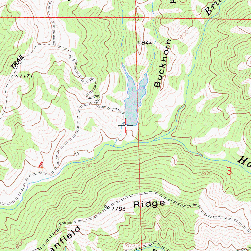 Topographic Map of Hillside Ranch 4420 Dam, CA