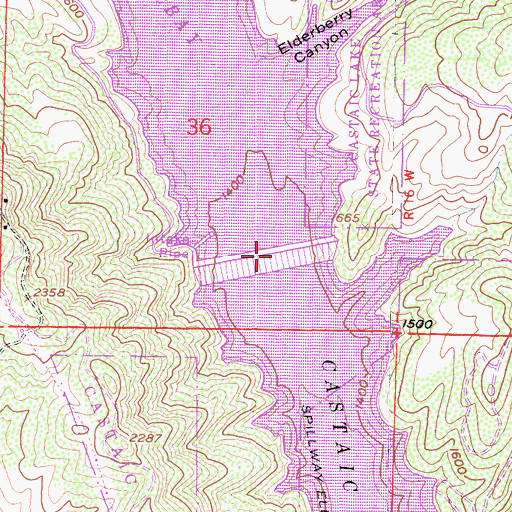Topographic Map of Elderberry Forebay 6-049 Dam, CA