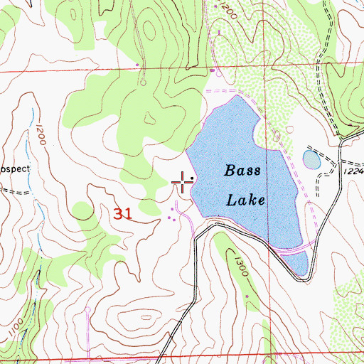 Topographic Map of New Bass Lake 53-007 Dam, CA