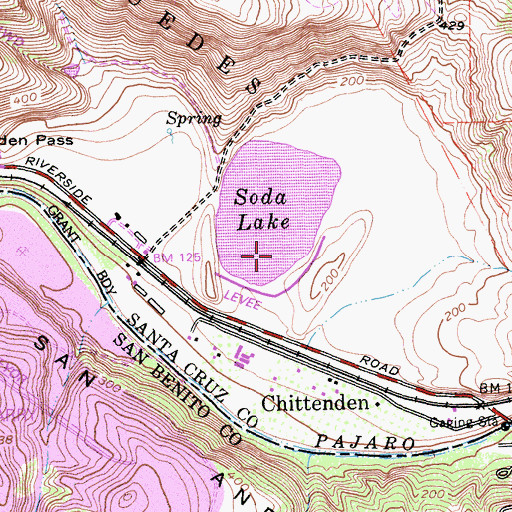 Topographic Map of Soda Lake 636 Dam, CA