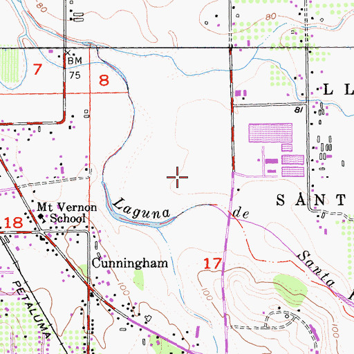 Topographic Map of Meadow Lane 1050-003 Dam, CA