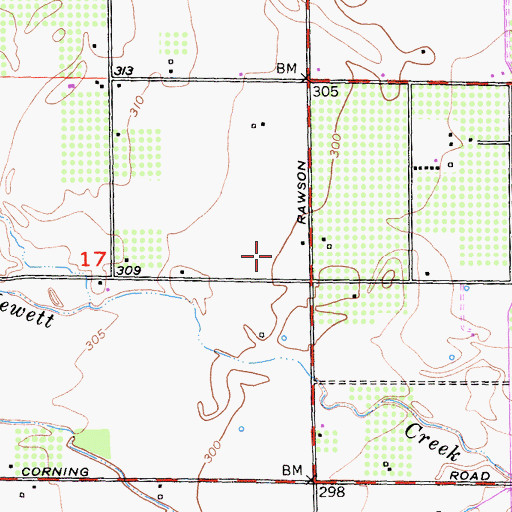Topographic Map of Top Cat 1260 Dam, CA