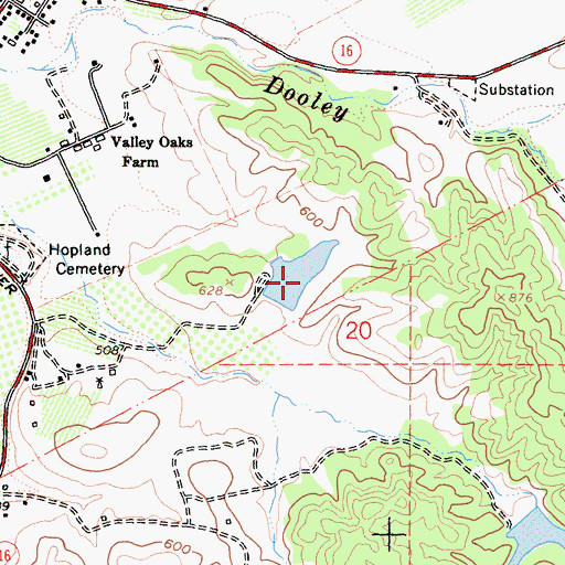 Topographic Map of Cornett 1385 Dam, CA