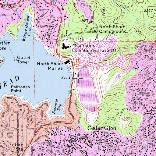 Topographic Map of New Lake Arrowhead 1803-002 Dam, CA