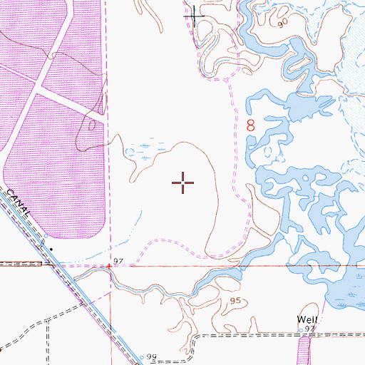 Topographic Map of Los Banos Sewage 2023 Dam, CA